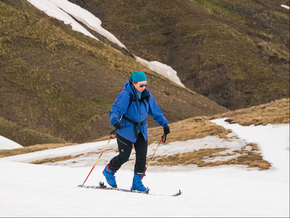 Carme, subiendo por la pista Basibé, en Cerler.